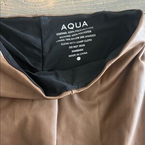 Aqua Faux Leather leggings in Camel